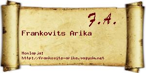 Frankovits Arika névjegykártya